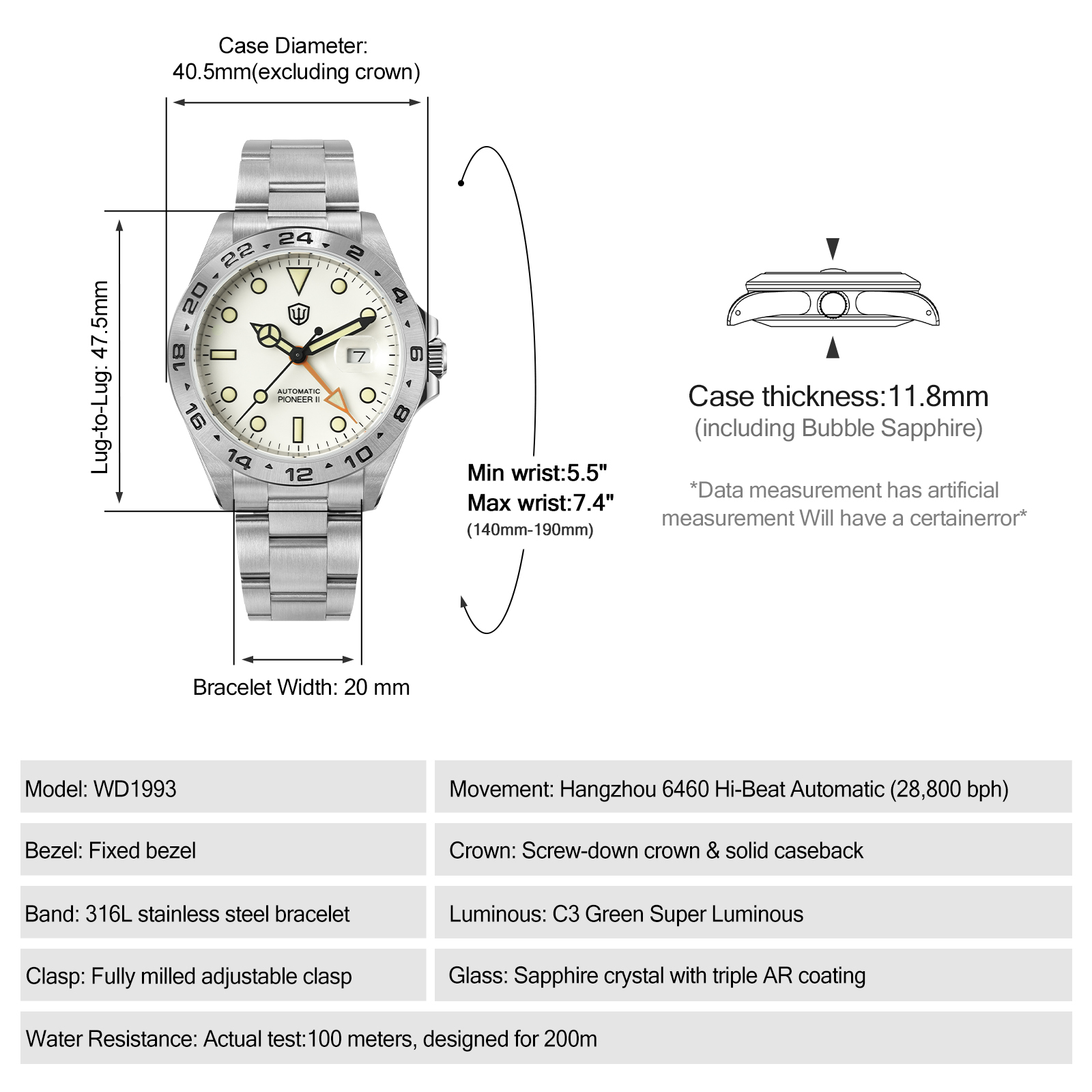 Watchdives WD1993 40mm HangZho - Rolex Watch Submariner 评论和价格