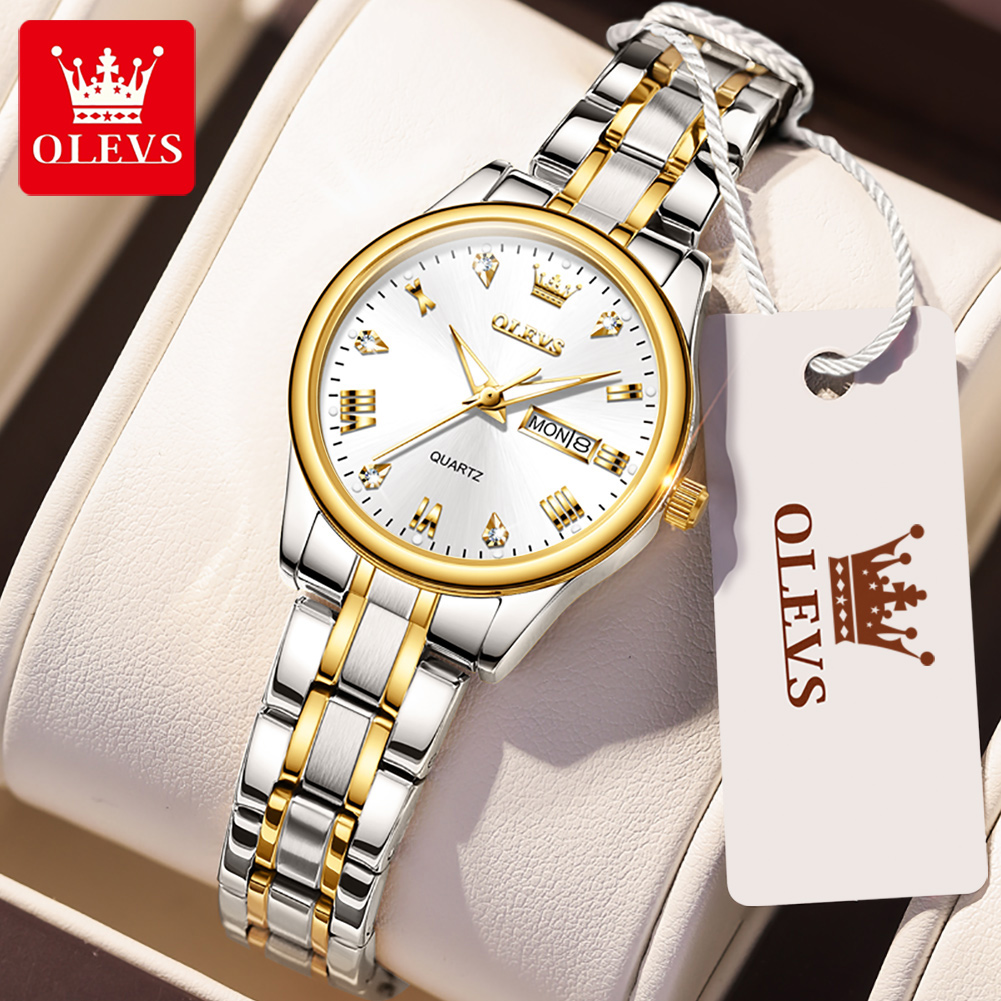OLEVS 5563 New Fashion Women Q - Stainless Bracelet Diver 评论和价格