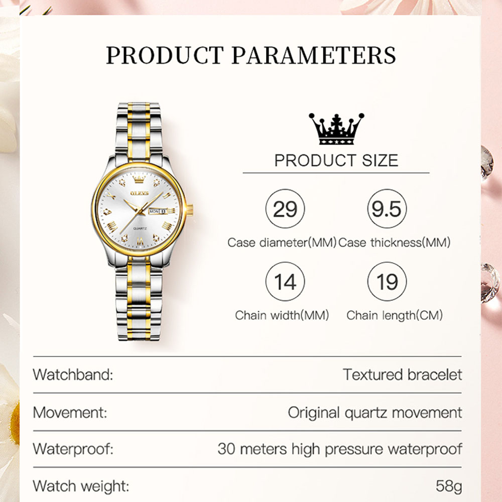 OLEVS 5563 New Fashion Women Q - Stainless Bracelet Diver 评论和价格