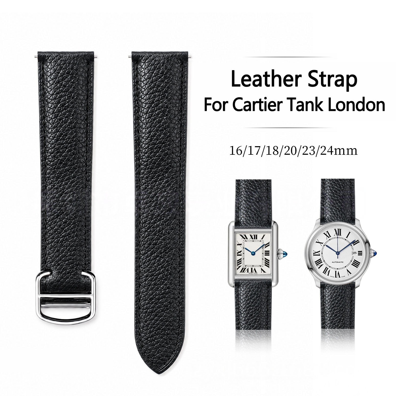16/17/18/20/23/24mm Leather Wa - Cartier Watch Ballon Bleu 评论和价格