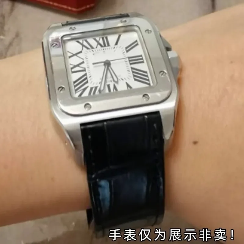 20mm 23mm Genuine Leather Watc - Cartier Watch Santos 评论和价格
