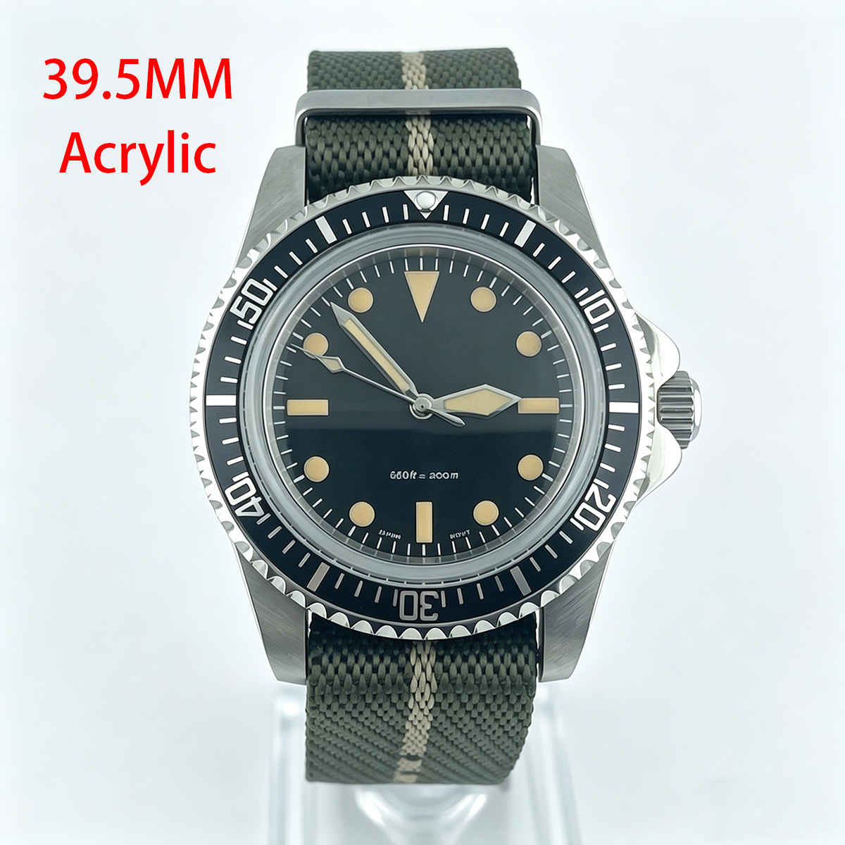 39.5mm Diver Retro Watch No Ca - Tropic Strap Vintage 评论和价格